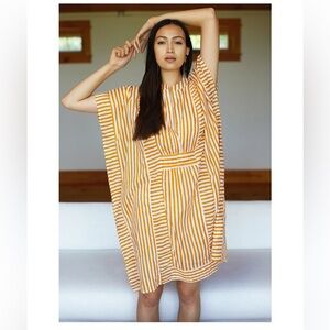 Emerson Caftan Shorty, Marigold Stripe